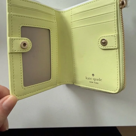 Kate Spade Gray and Yellow L-Zip Wallet - Picture 7 of 8
